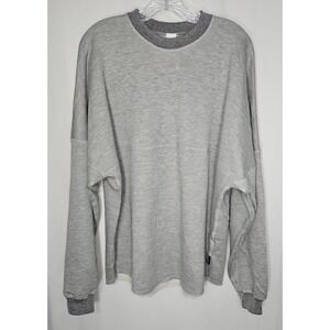 Spirit Jersey Unisex Gray Raw Hem Crewneck Sweatshirt Size Large NWOT